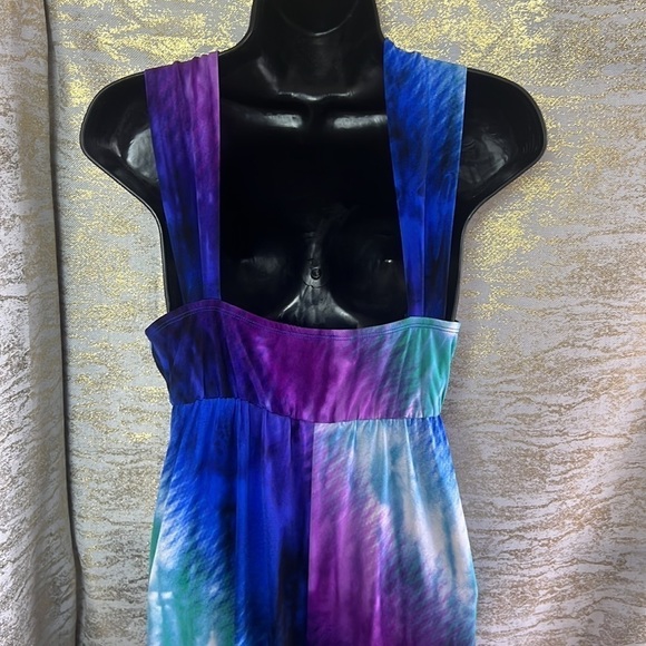 B.Wear Too Women’s Blue/Purple Tie Dye Maxi Dress Size M - Picture 7 of 13